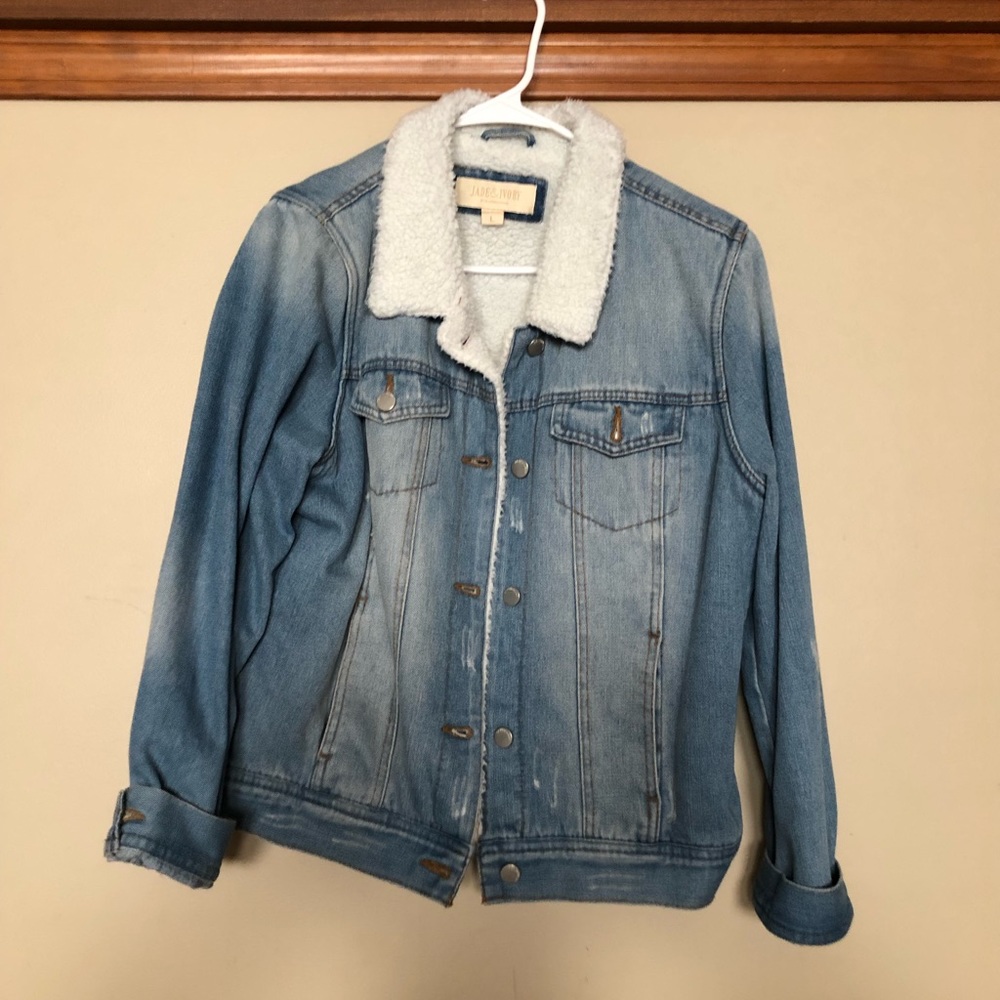 vintage looking sherpa jean jacket